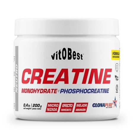 CREATINA MONOHYDRATE + PHOSPHOCREATINE (Clonapure®) 200 G VISTOBEST (SIN SABOR)